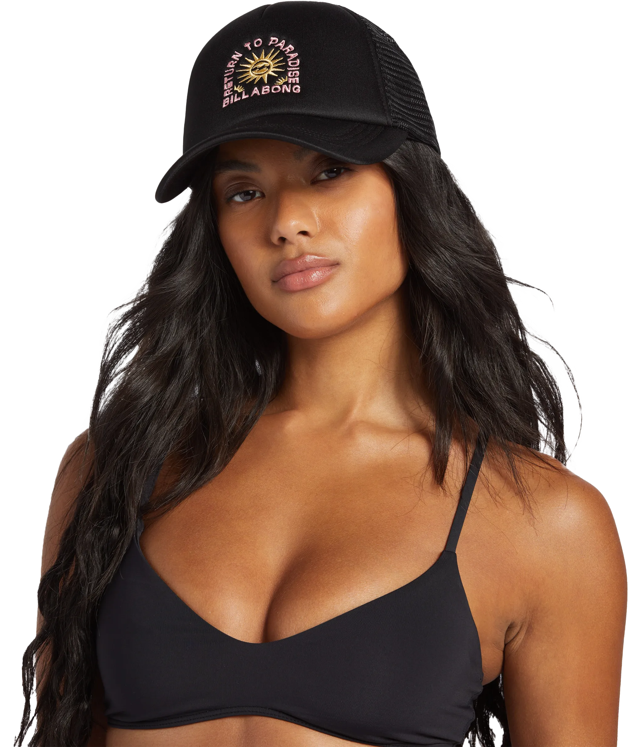 Across Waves Trucker Cap in Black Pebble