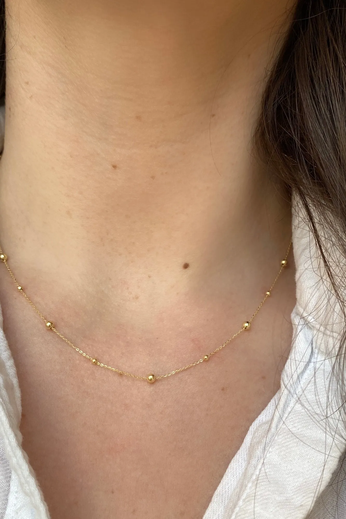 Alternating Gold Bead Chain