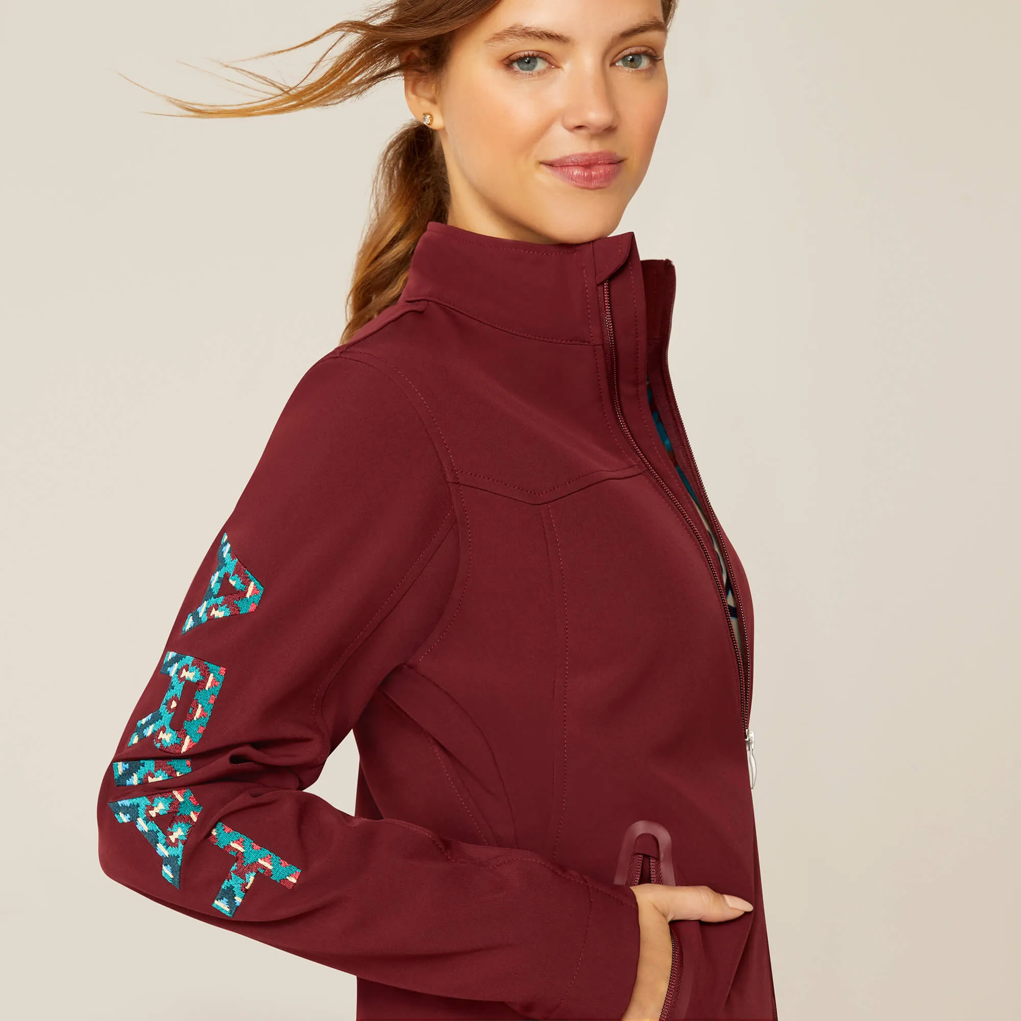 Ariat Women's Tawny Port and Baja New Team Softshell Jacket