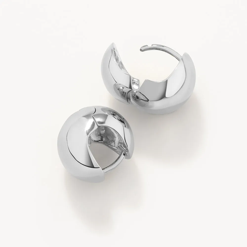 Ball Huggie Earrings in Silver