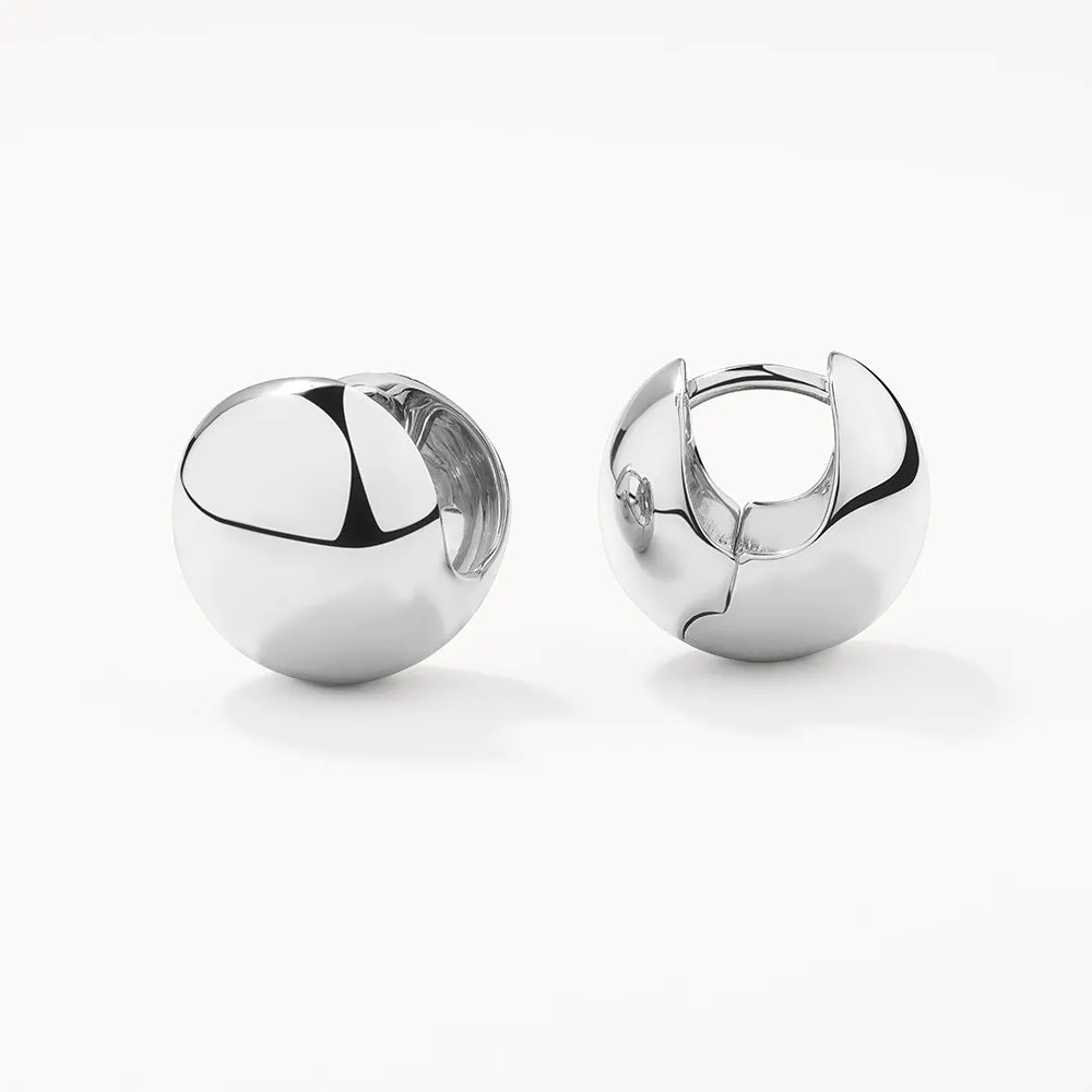 Ball Huggie Earrings in Silver