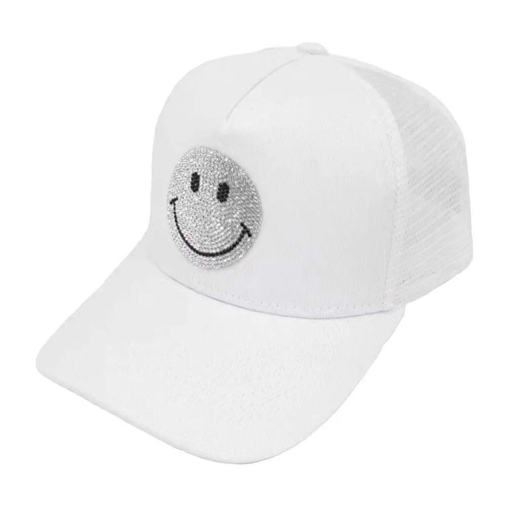 Bling Smile Accented Mesh Back Baseball Cap