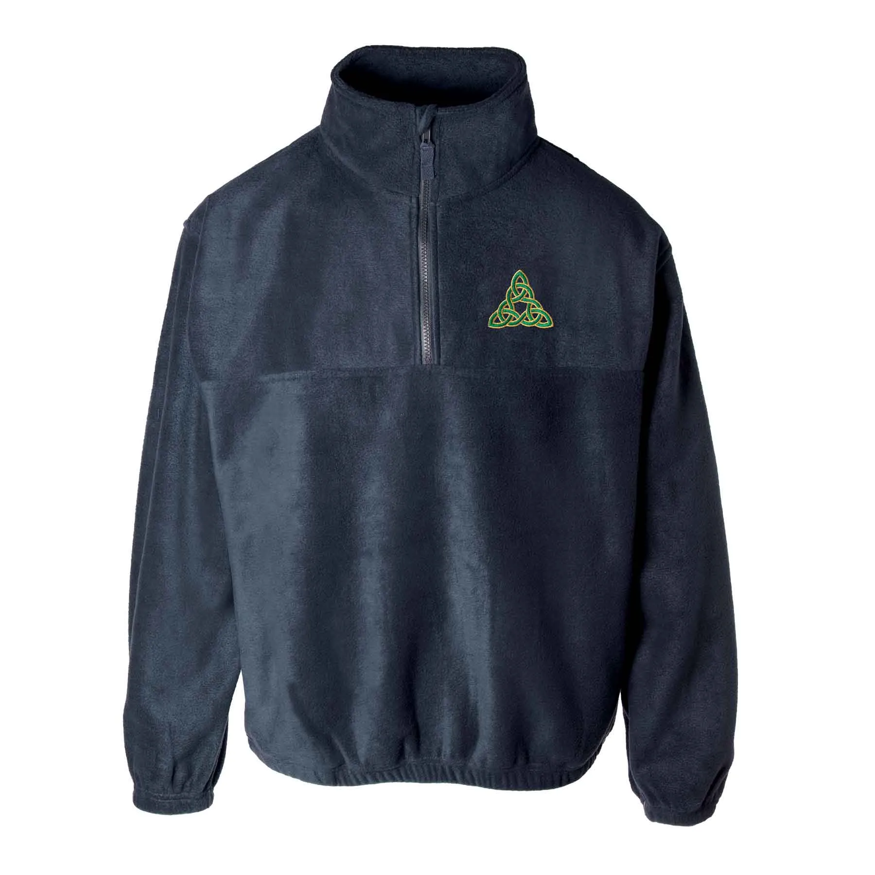 Celtic Triangle Knot Embroidered Personalized Fleece 1/4 Zip- Navy