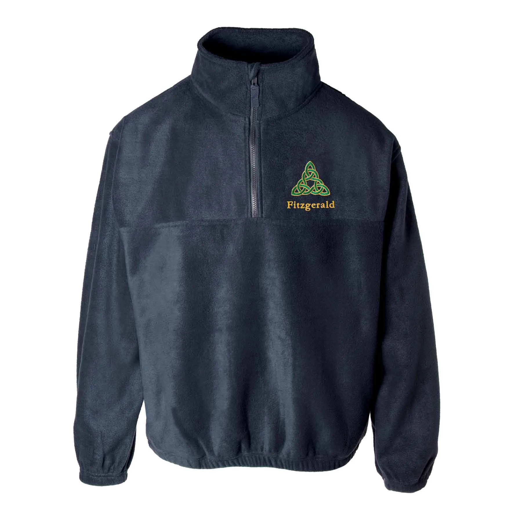 Celtic Triangle Knot Embroidered Personalized Fleece 1/4 Zip- Navy