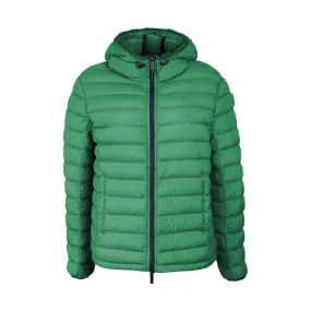 Centogrammi Chic Hooded Down Nylon Jacket in Lush Green