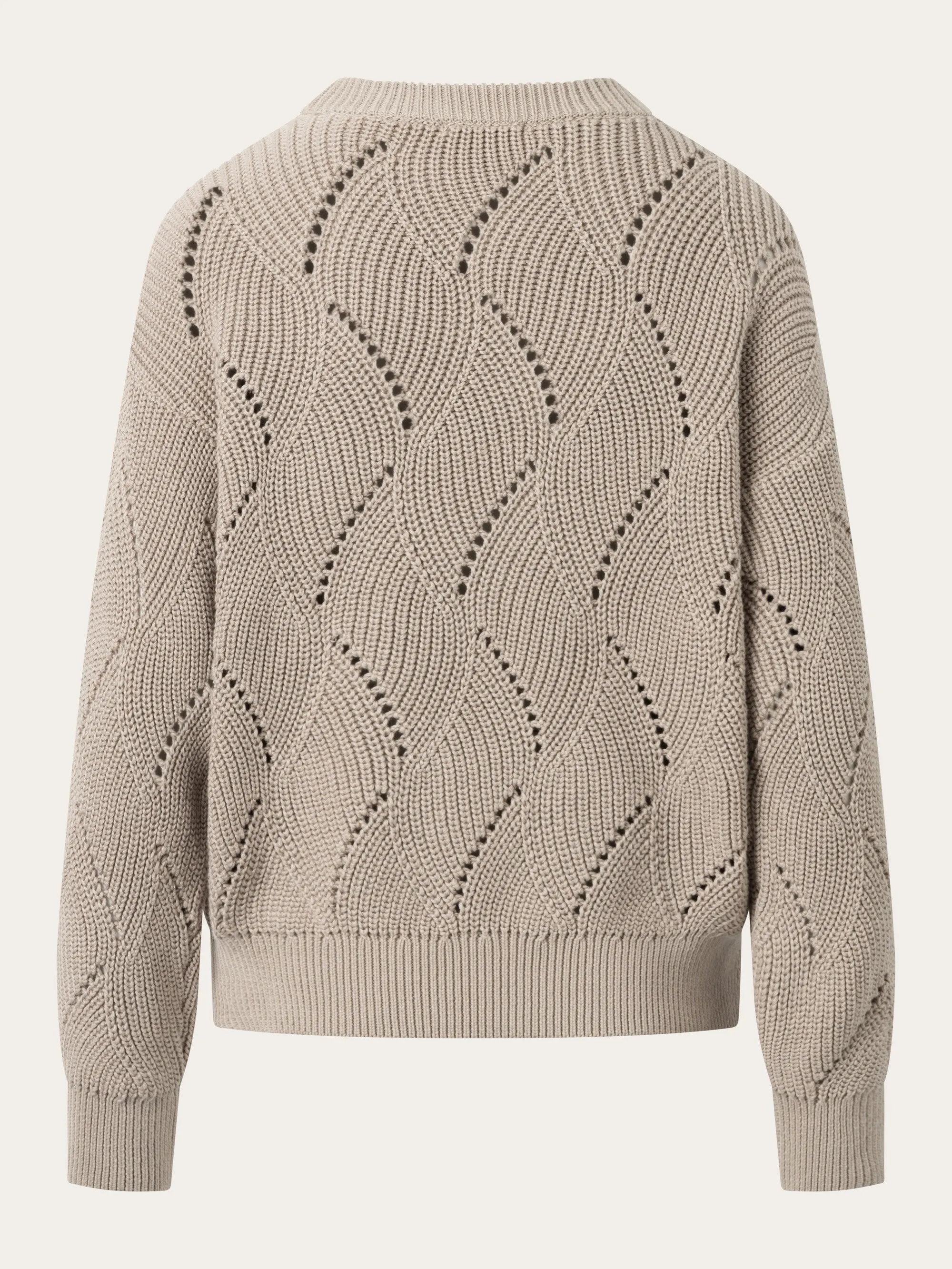 Cotton cable crew neck - Light feather gray