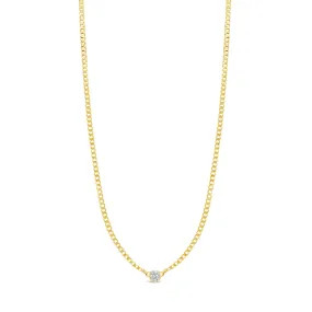 Curb Chain and Diamond Necklace