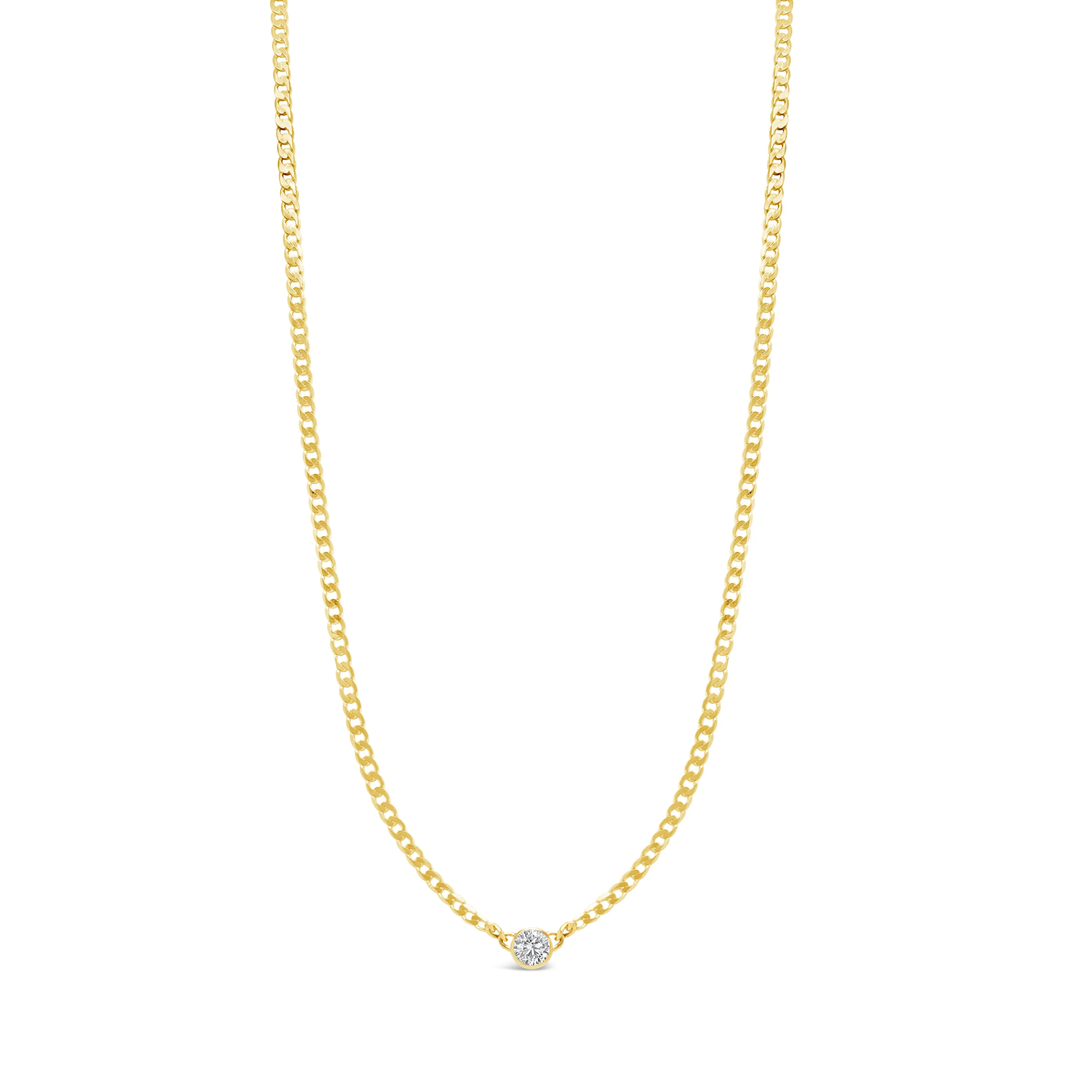 Curb Chain and Diamond Necklace