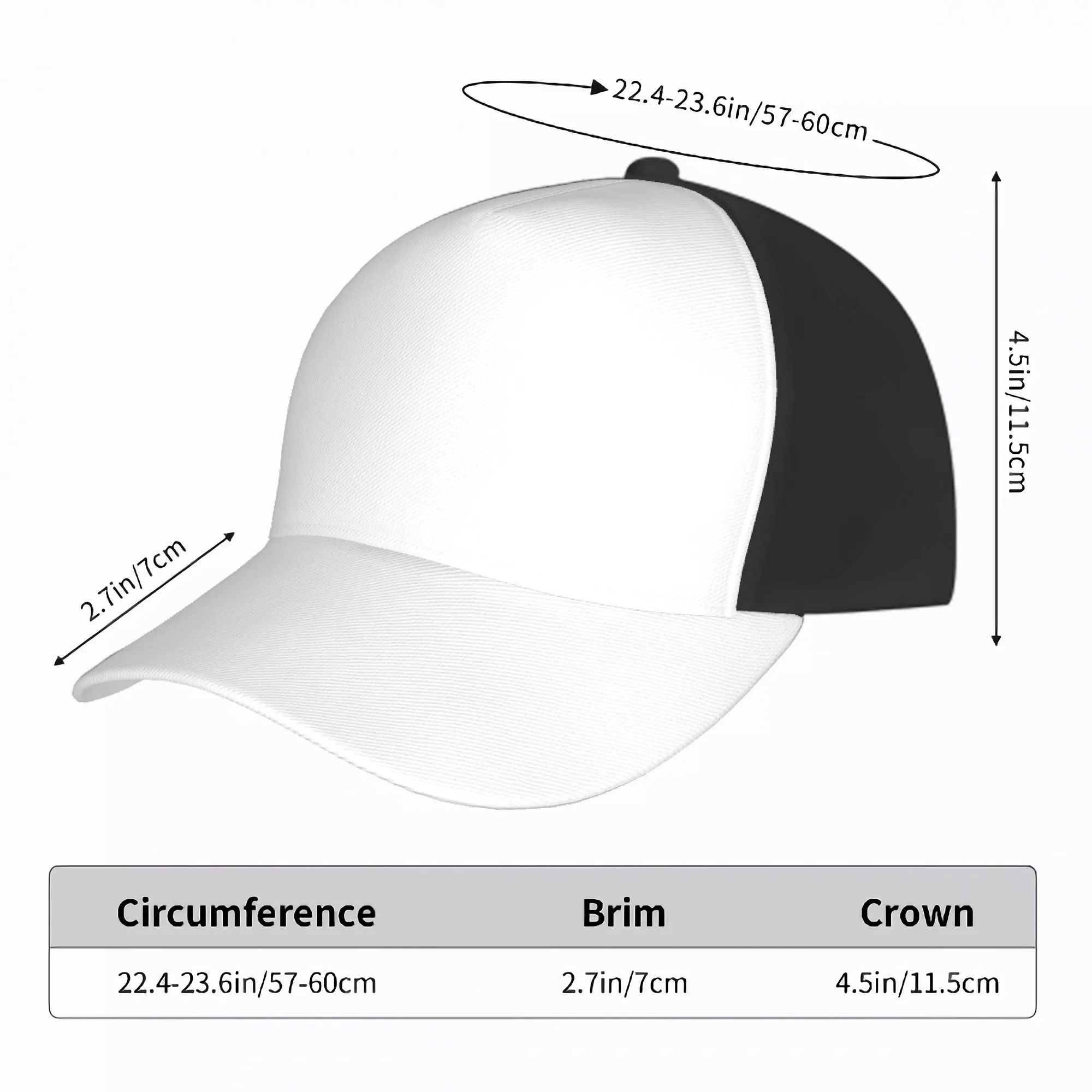 Customizable Curved Brim Baseball Cap (with Black color)