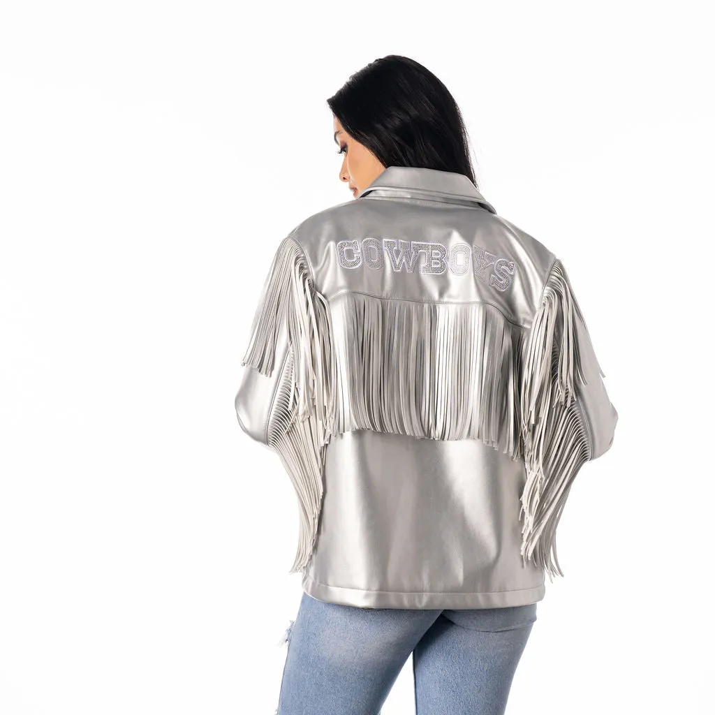 DALLAS COWBOYS SILVER FRINGE JACKET