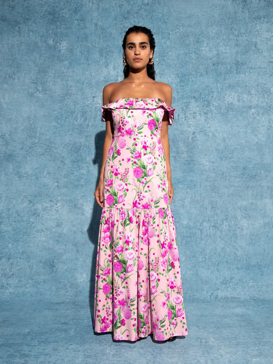 Farrah Cotton Maxi Dress - Antheia Pink