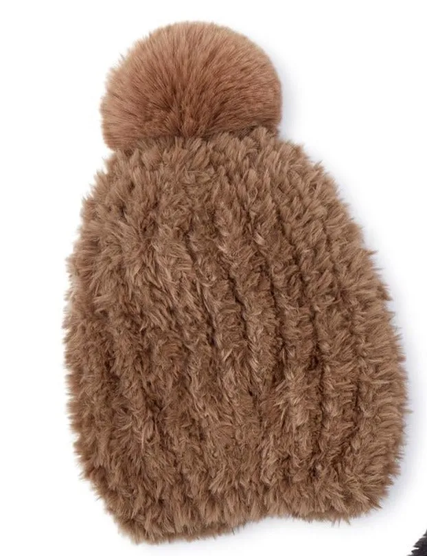 Faux Fur Pom-Pom Hat