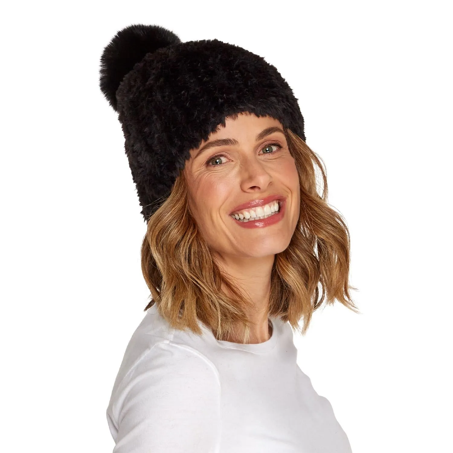 Faux Fur Pom-Pom Hat