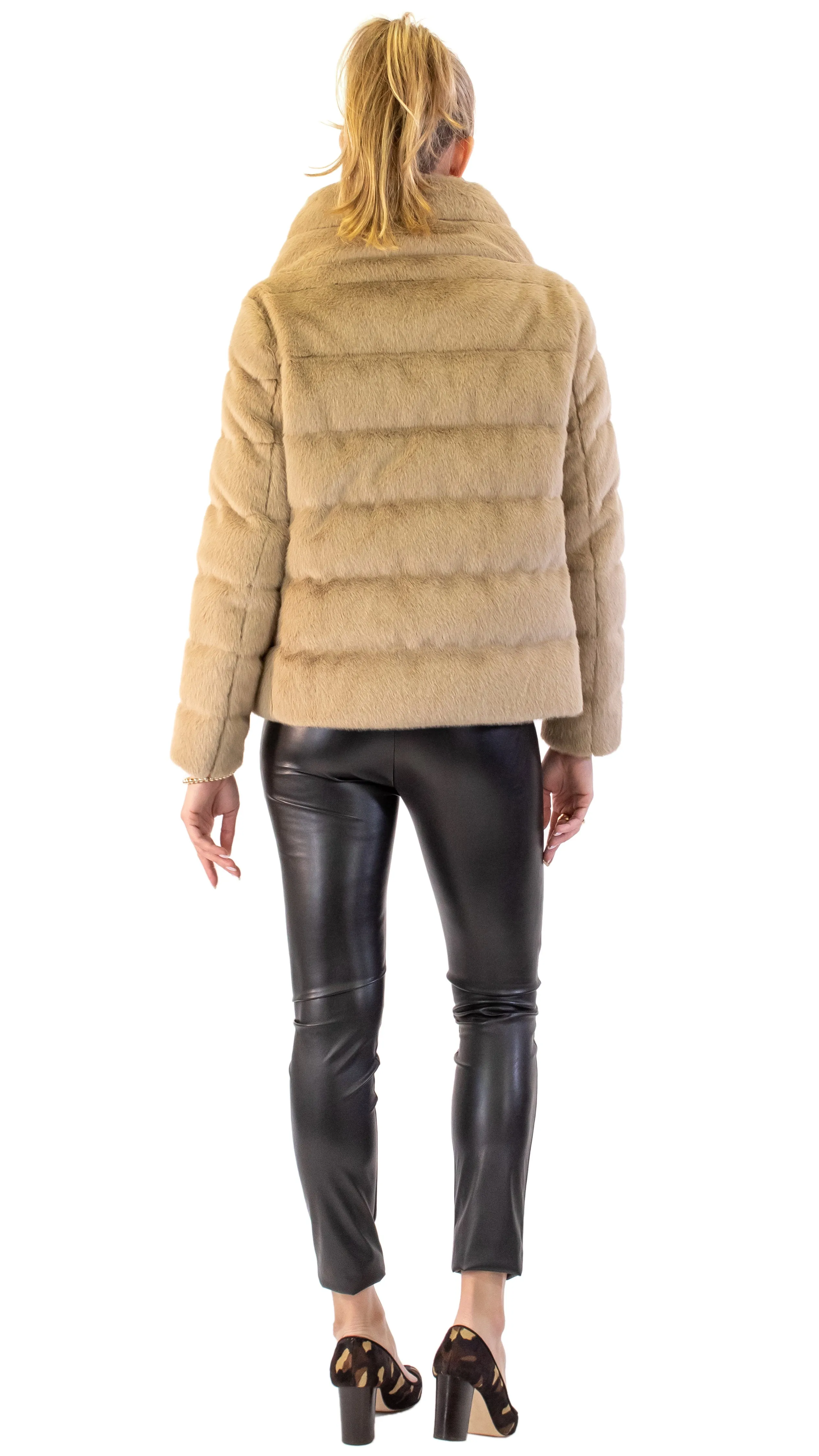 Faux Fur Puffer - Camel