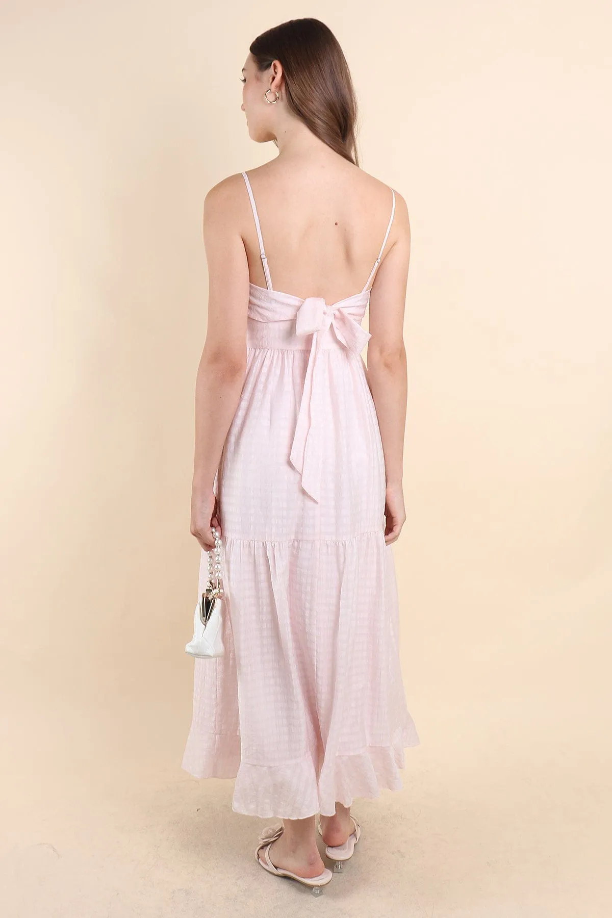 GEN RUFFLES MAXI DRESS IN PINK