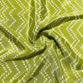 Green Bandhani Print Crepe Fabric 18155