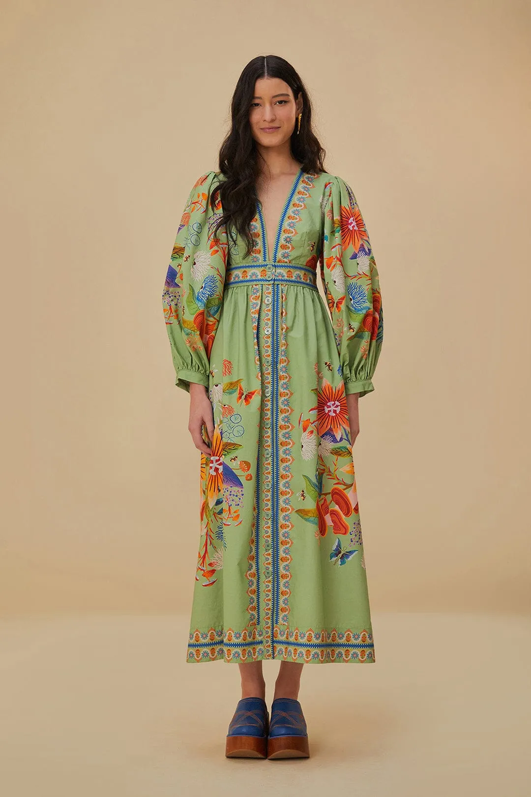 Green Bright Yard Maxi Dress