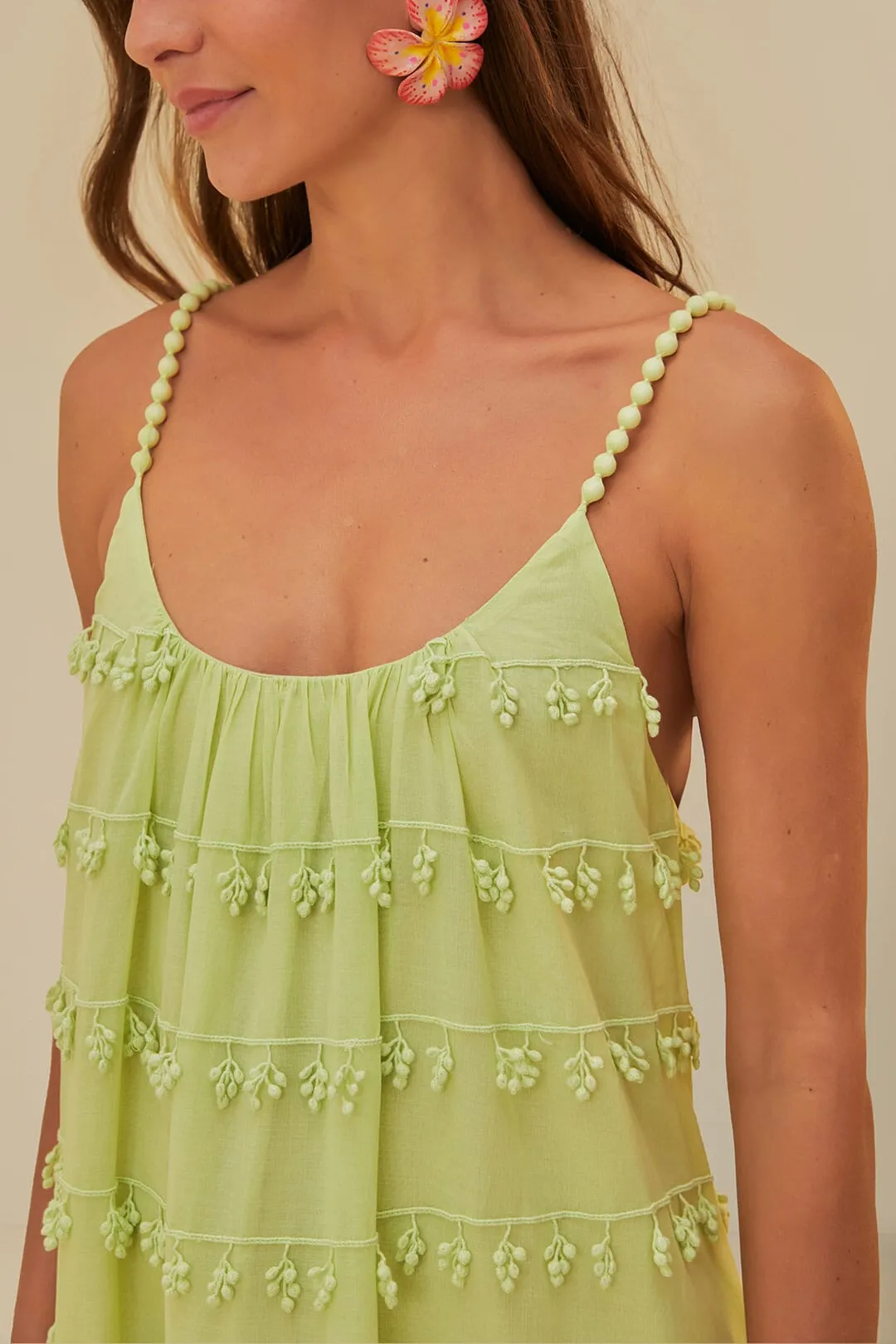 Green Trimmed Maxi Dress