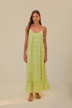 Green Trimmed Maxi Dress