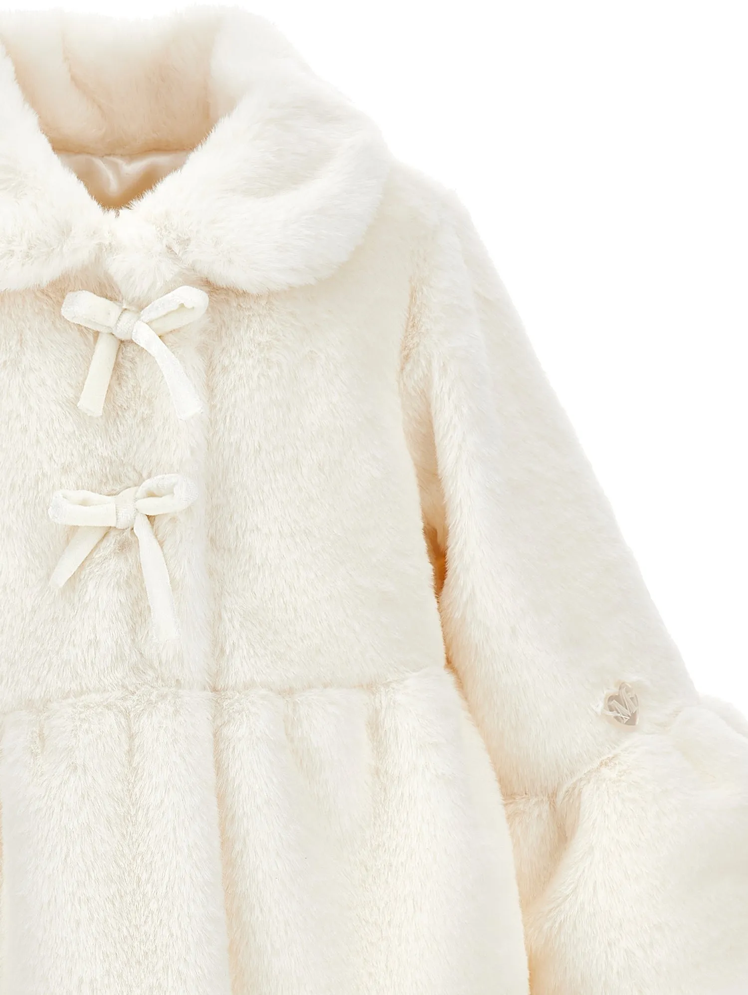 Ivory Fur Tiered Baby Coat