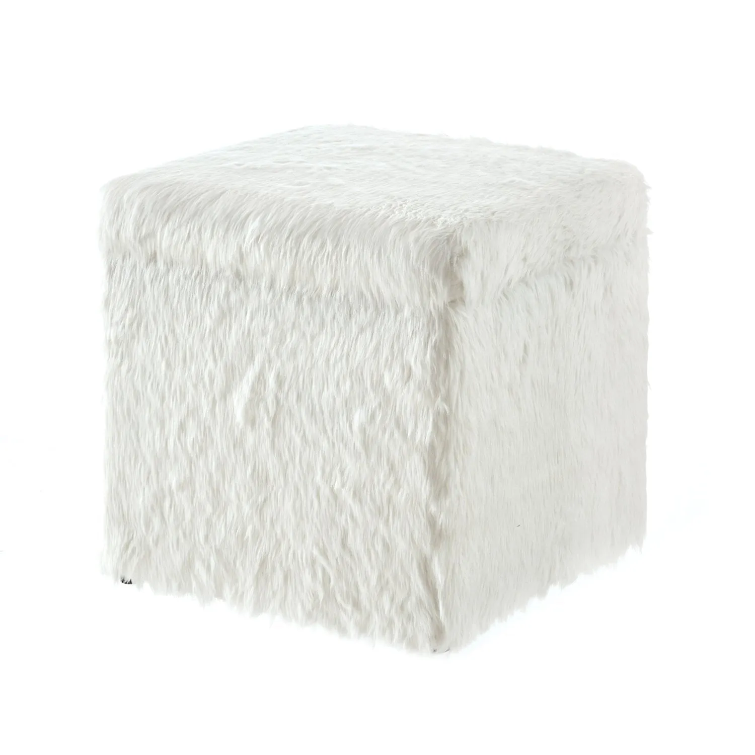 Lilly Faux Fur Cube Storage Ottoman