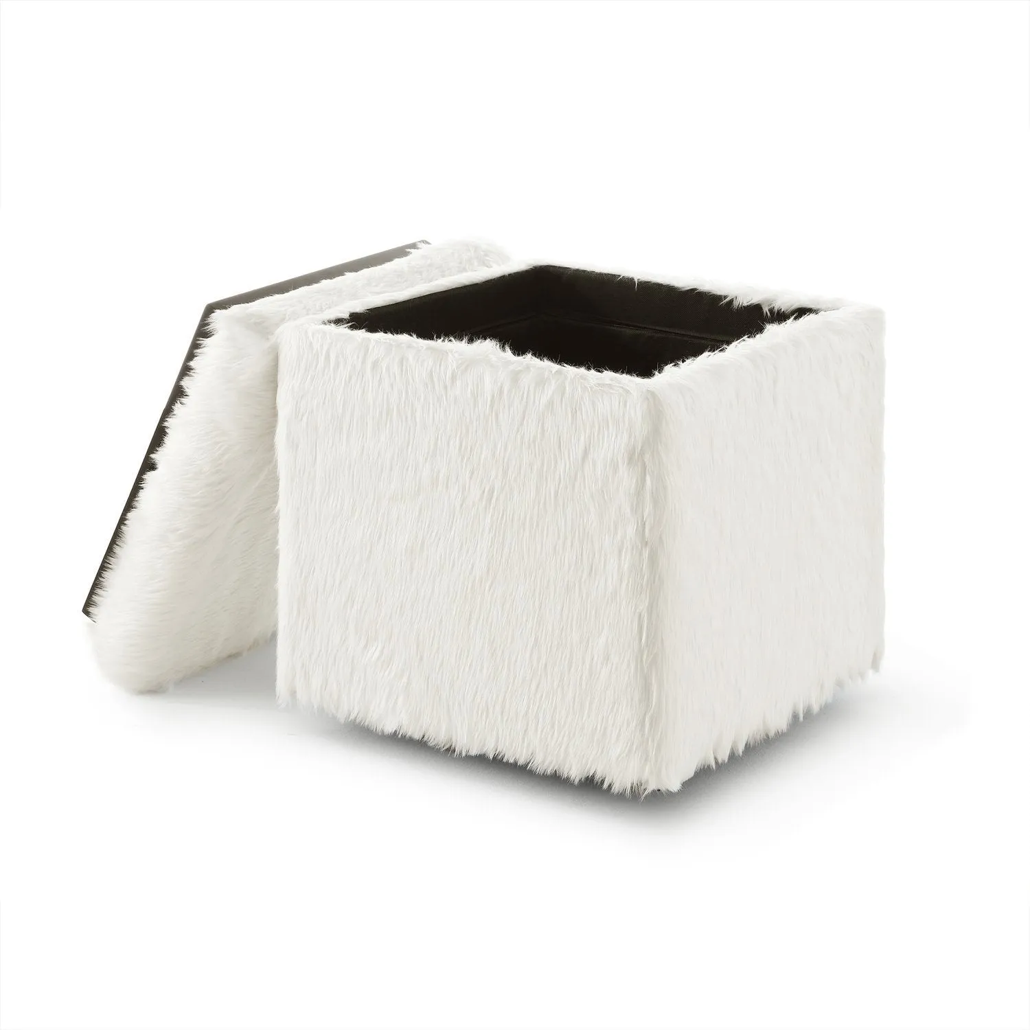 Lilly Faux Fur Cube Storage Ottoman