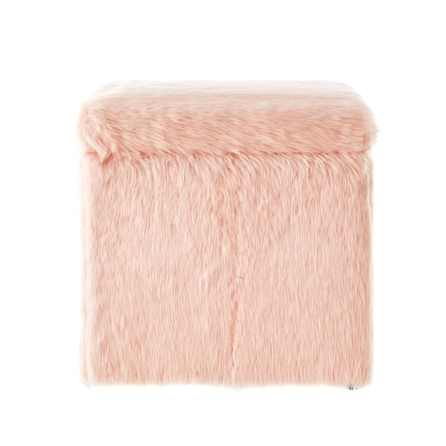 Lilly Faux Fur Cube Storage Ottoman