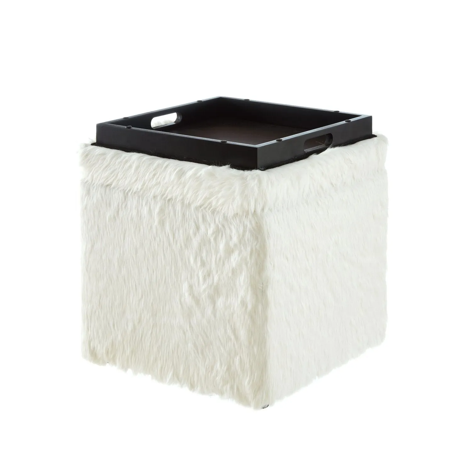 Lilly Faux Fur Cube Storage Ottoman