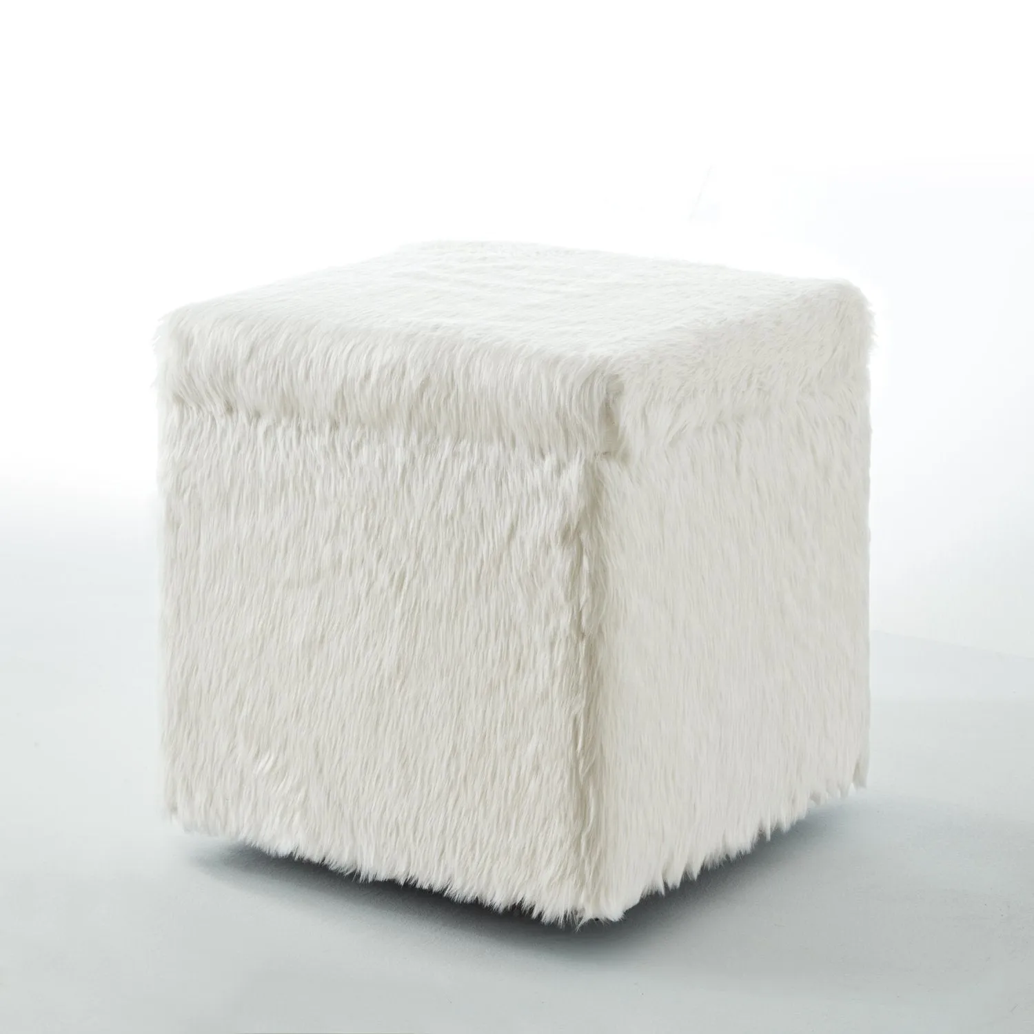 Lilly Faux Fur Cube Storage Ottoman