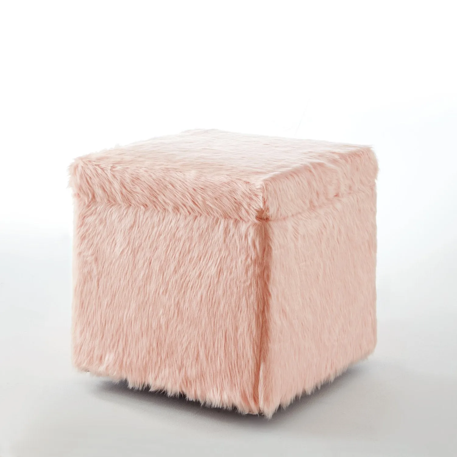 Lilly Faux Fur Cube Storage Ottoman