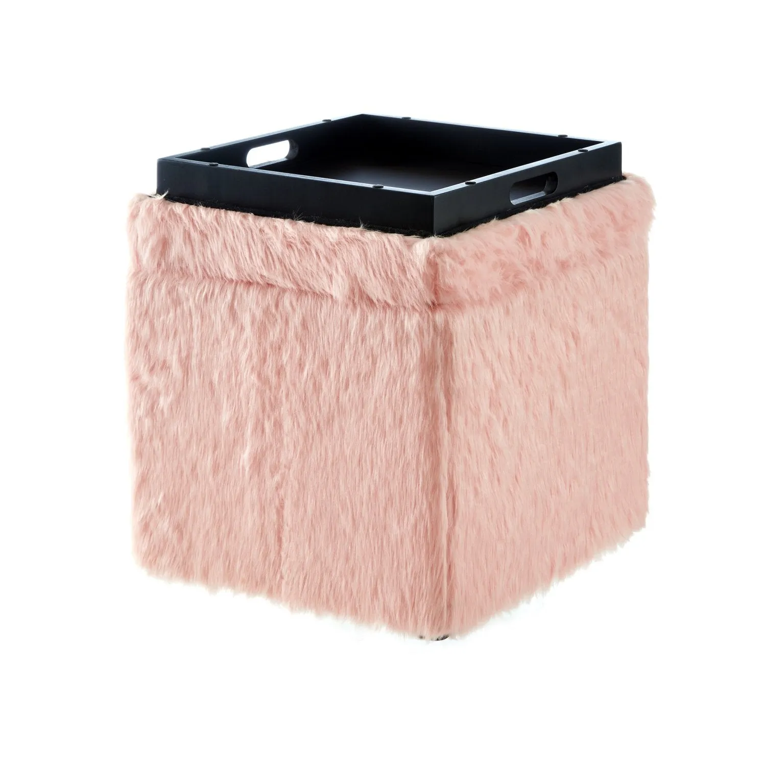 Lilly Faux Fur Cube Storage Ottoman