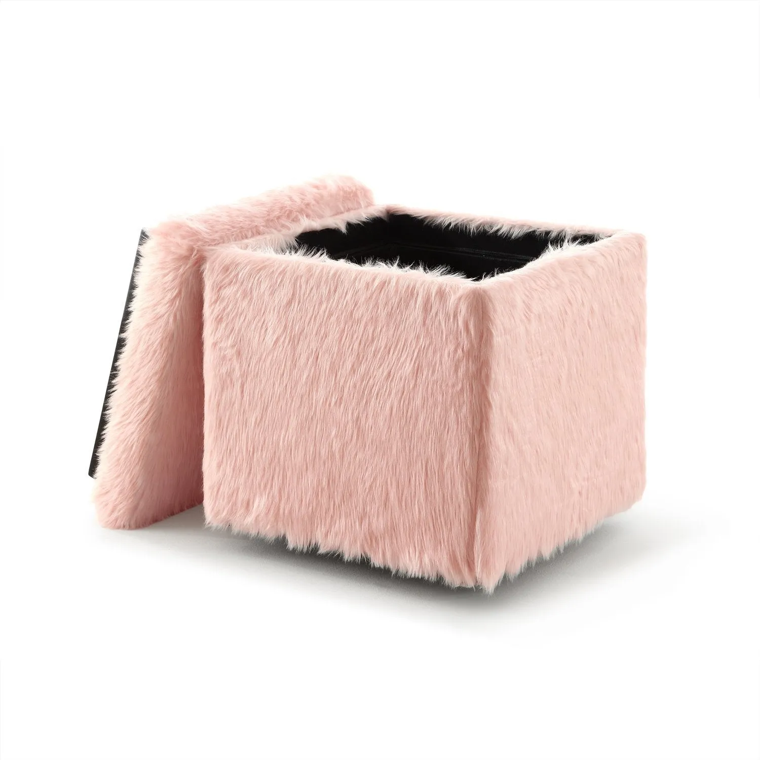 Lilly Faux Fur Cube Storage Ottoman