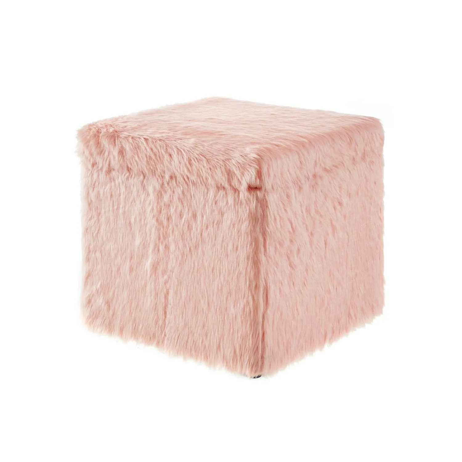 Lilly Faux Fur Cube Storage Ottoman