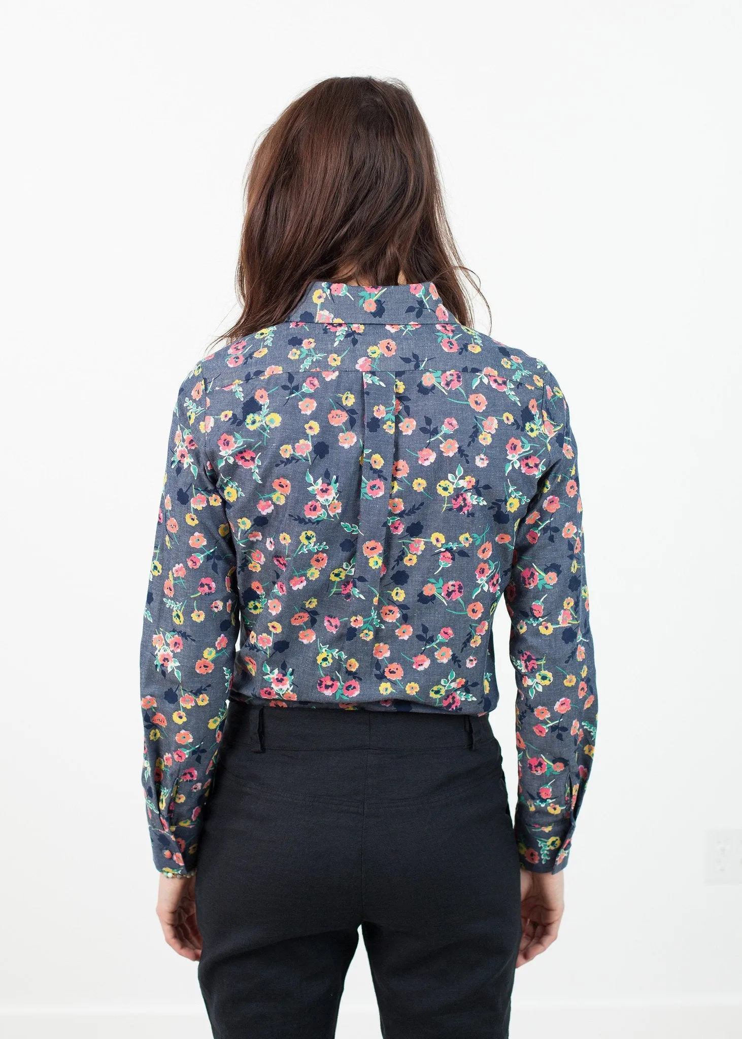 Long Sleeve Blouse in Black/Floral