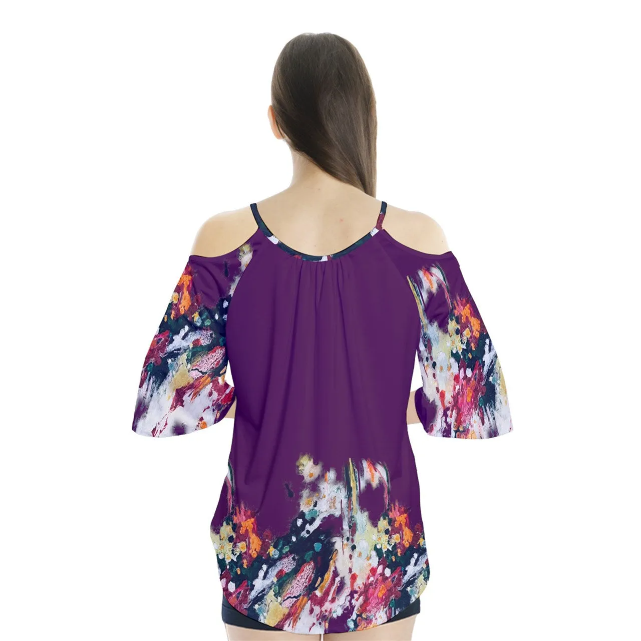 LUZ de NOCHE Flutter Sleeve T-Shirt