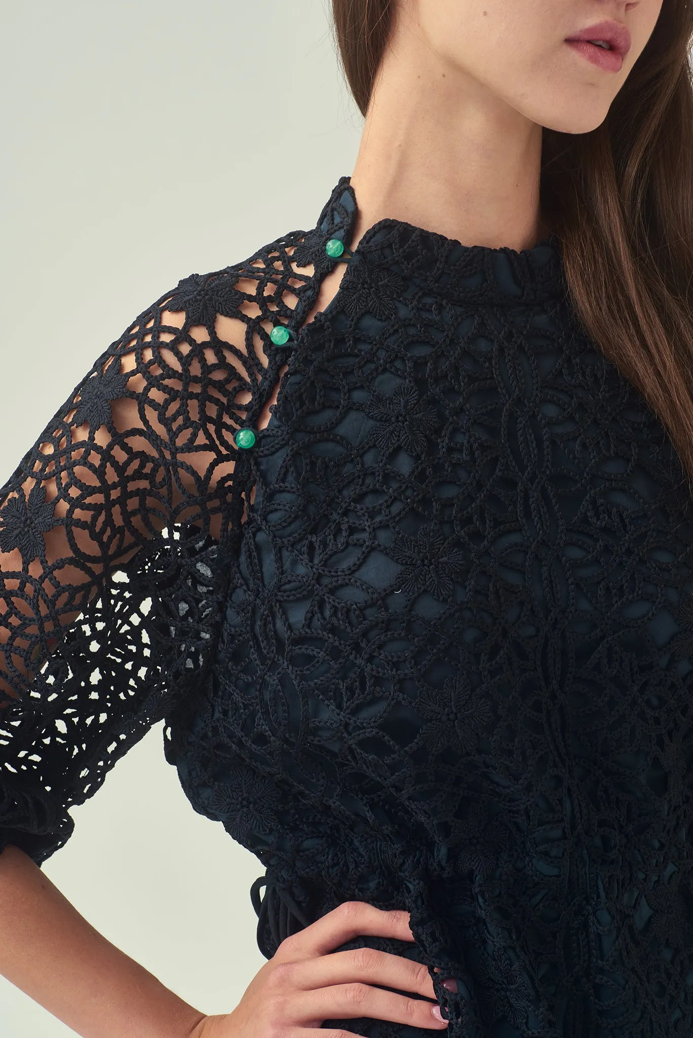 NAOMI Floral Lace Top (Black)