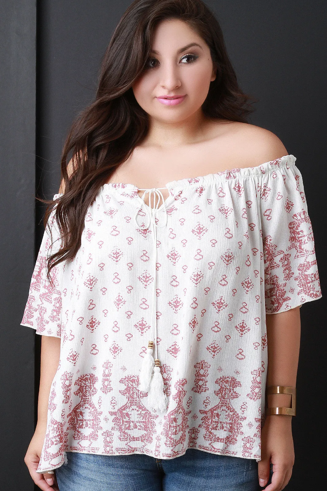 Off The Shoulder Boho Peasant Blouse