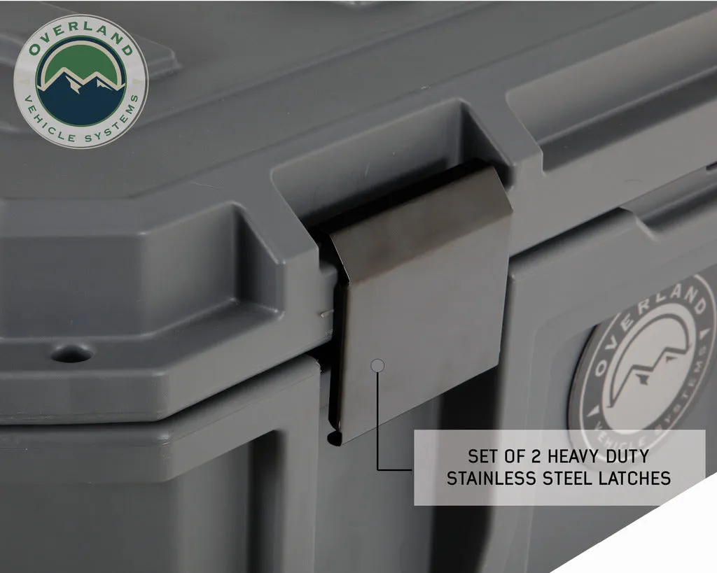 Overland Vehicle Systems D.B.S. - Dark Grey 169 QT Dry Box with Wheels, Drain, and Bottle Opener