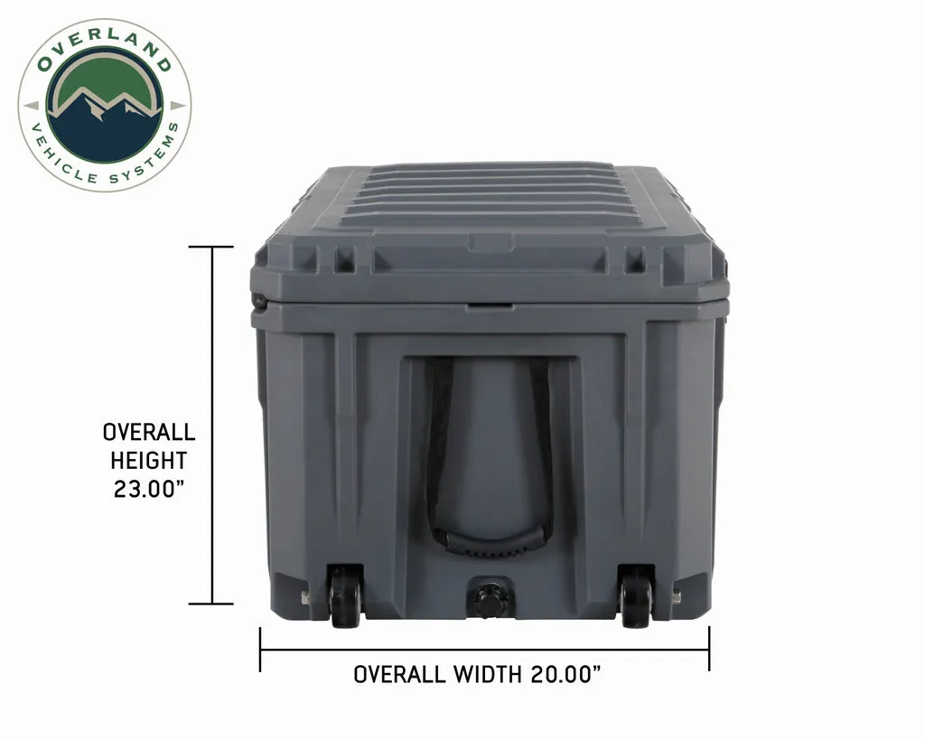 Overland Vehicle Systems D.B.S. - Dark Grey 169 QT Dry Box with Wheels, Drain, and Bottle Opener