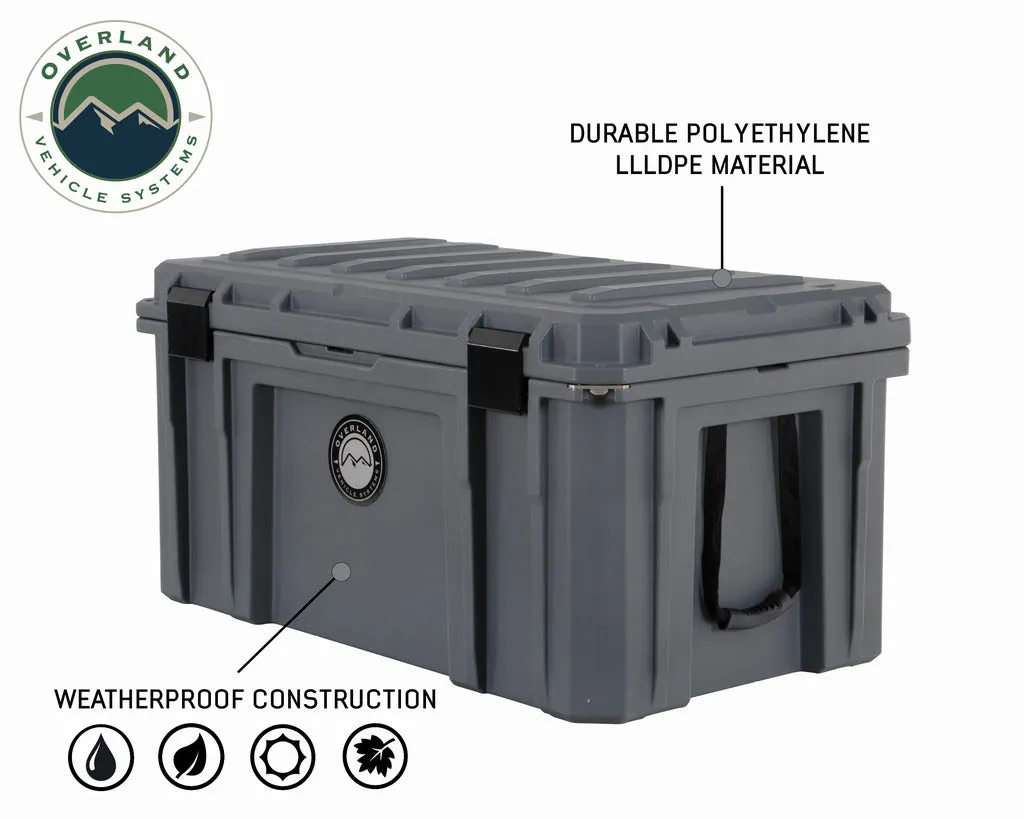 Overland Vehicle Systems D.B.S. - Dark Grey 169 QT Dry Box with Wheels, Drain, and Bottle Opener