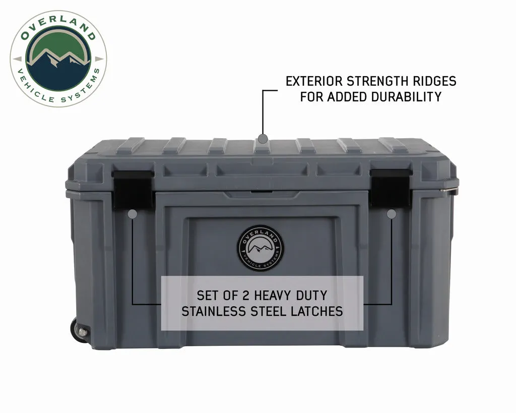 Overland Vehicle Systems D.B.S. - Dark Grey 169 QT Dry Box with Wheels, Drain, and Bottle Opener