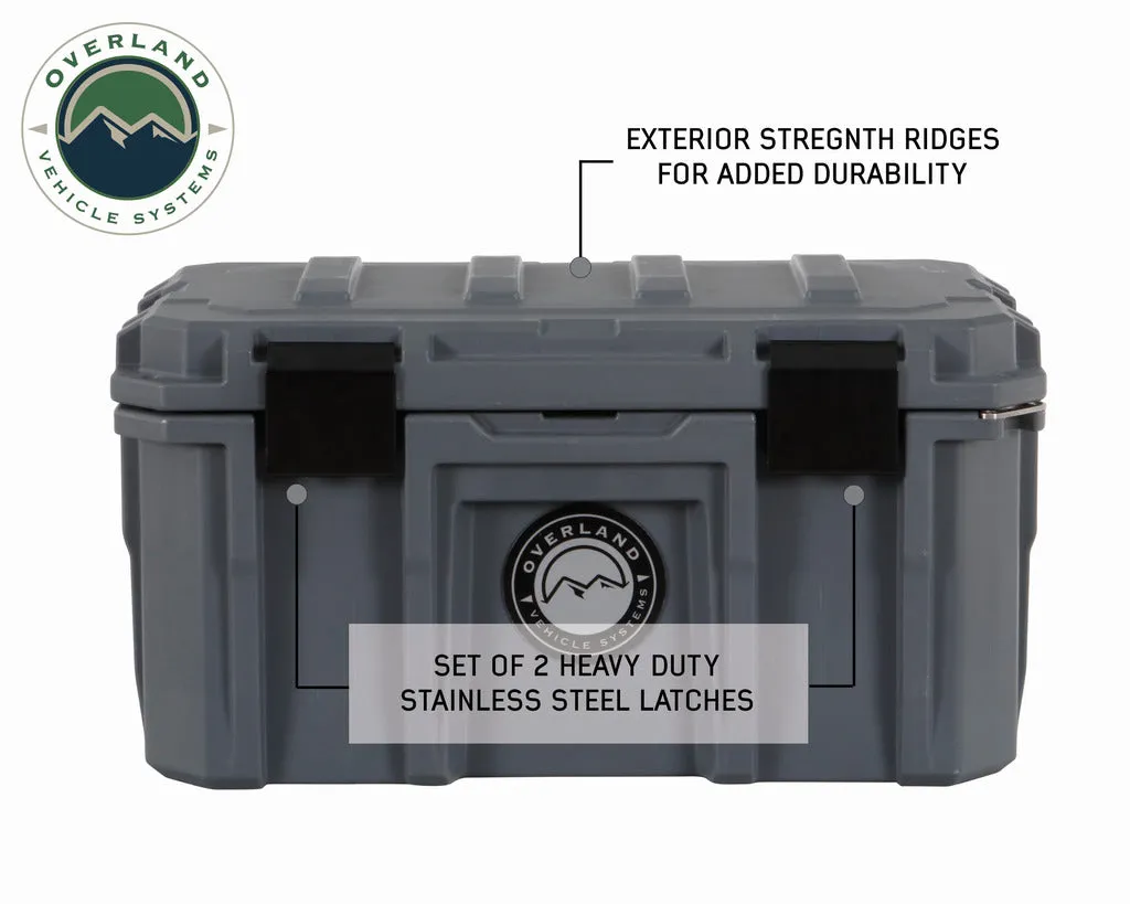 Overland Vehicle Systems D.B.S. - Dark Grey 53 QT Dry Box, Drain, and Bottle Opener