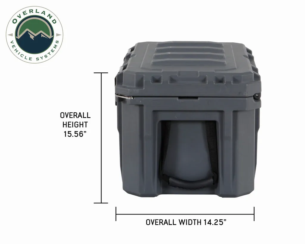 Overland Vehicle Systems D.B.S. - Dark Grey 53 QT Dry Box, Drain, and Bottle Opener