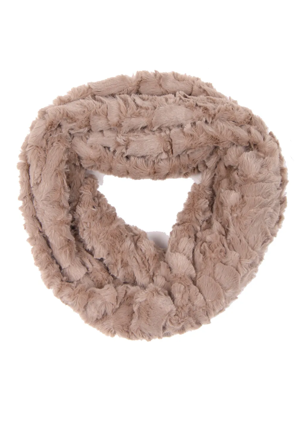 Rose Textured Soft Faux Fur Snood