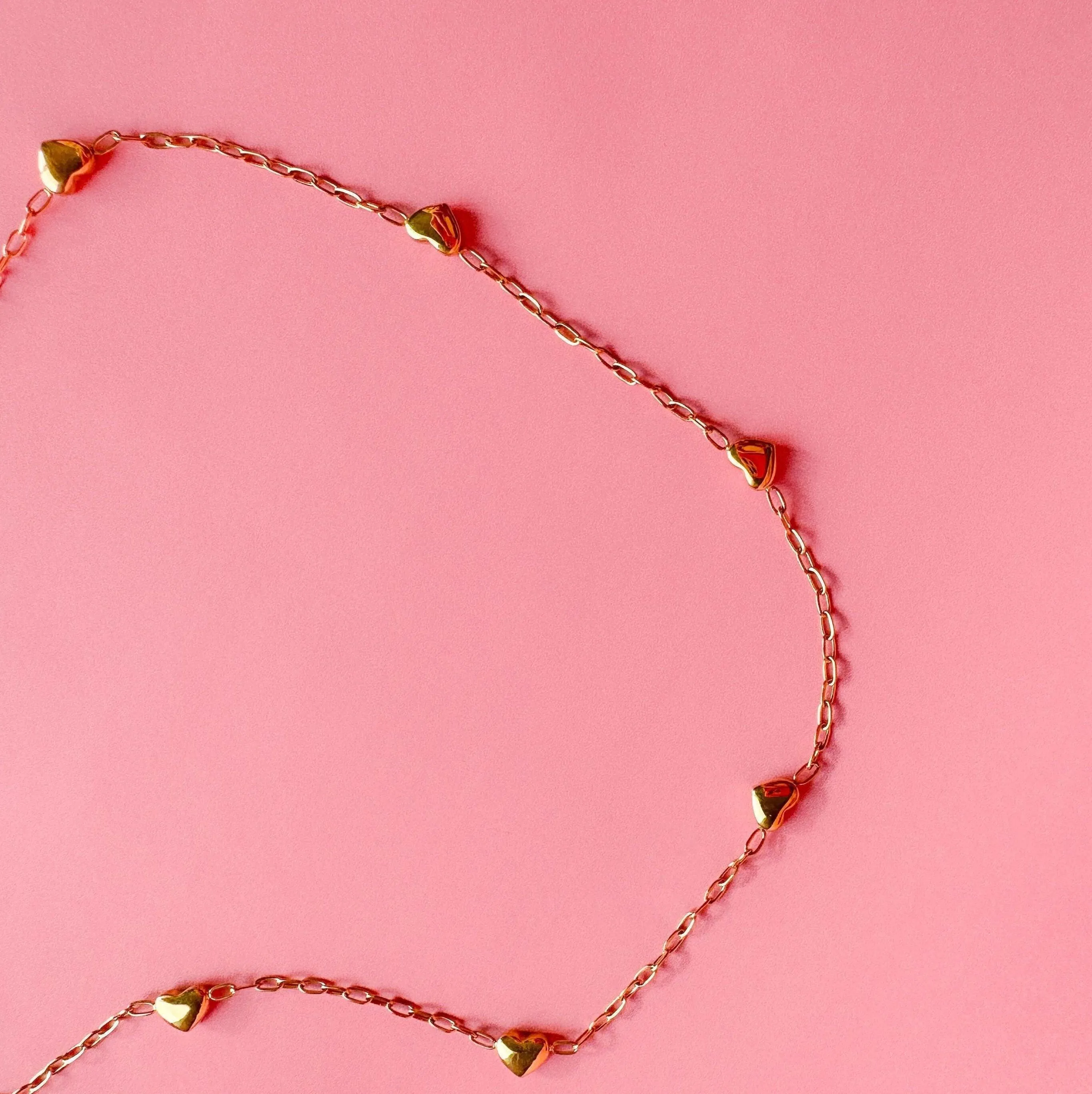 String of Hearts Choker Necklace