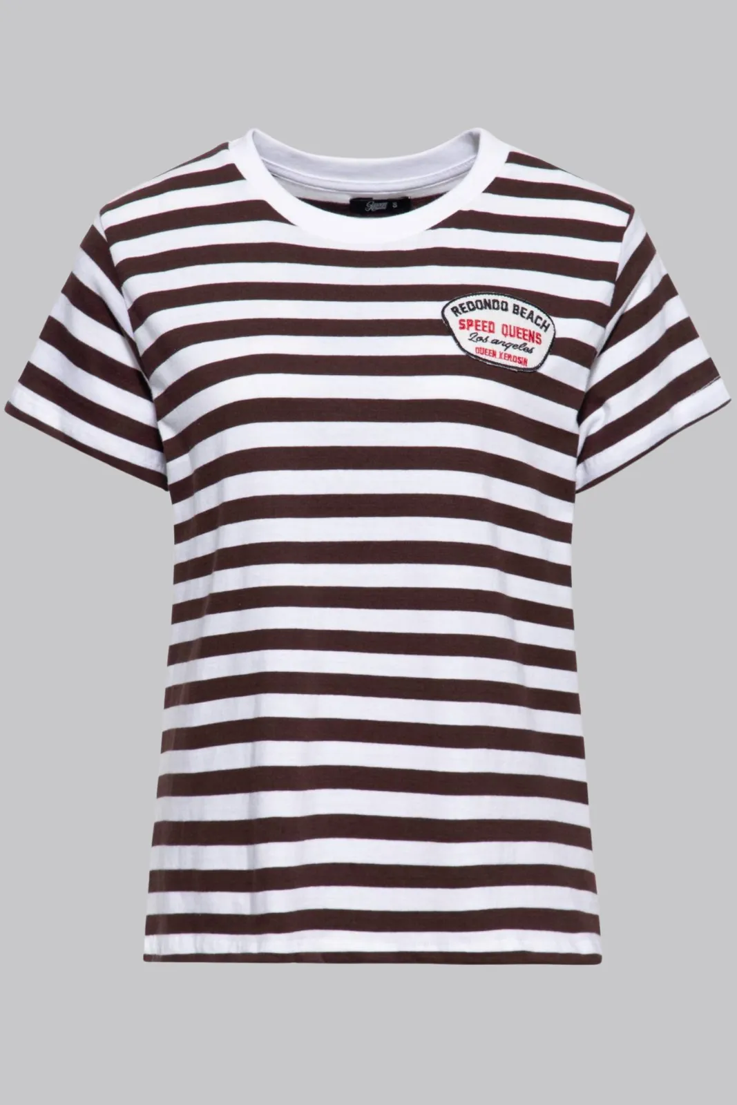 Striped Shirt Speed Queens - Brown & White (Ladies Fit)