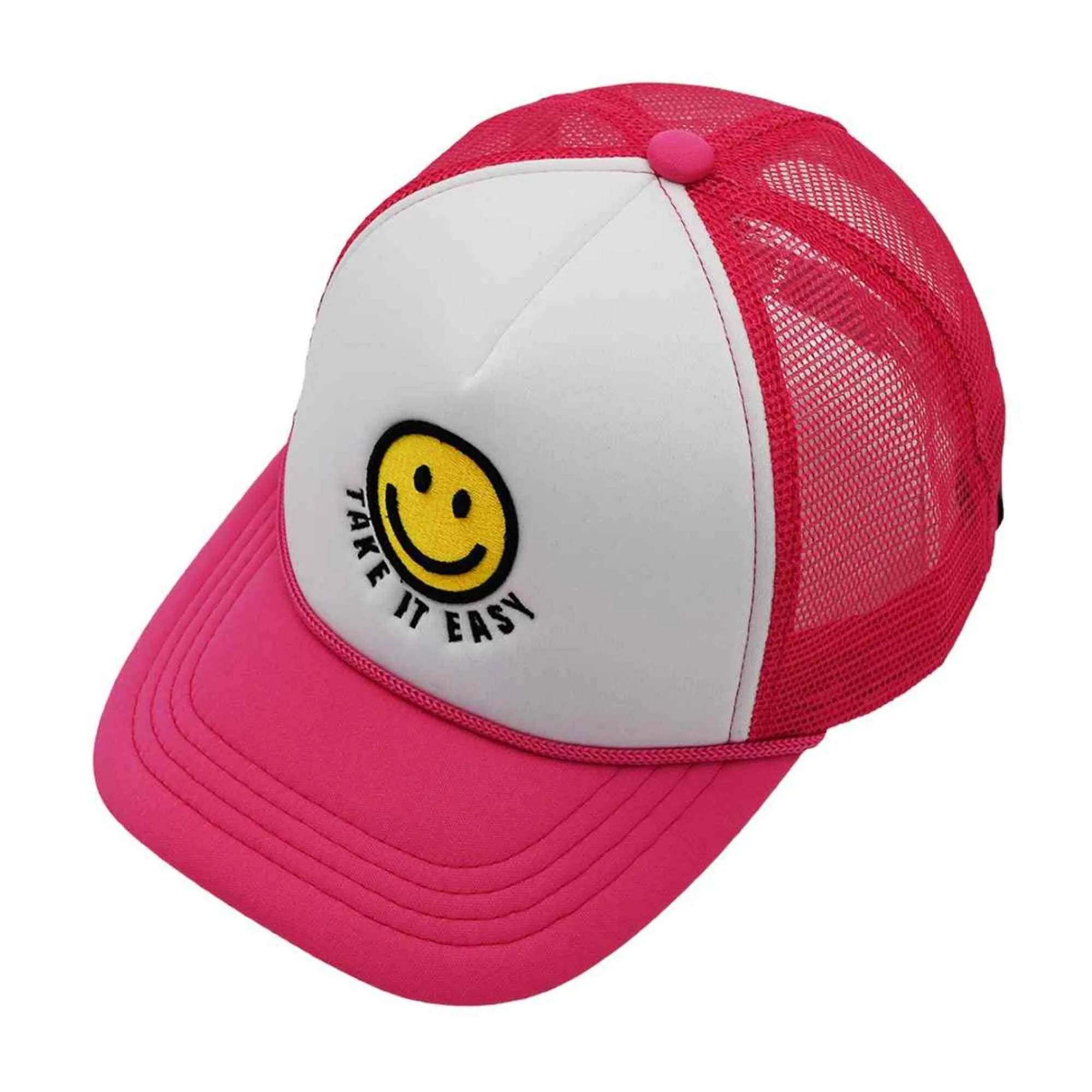 TCB01 Take It Easy Smiley Face Trucker Cap