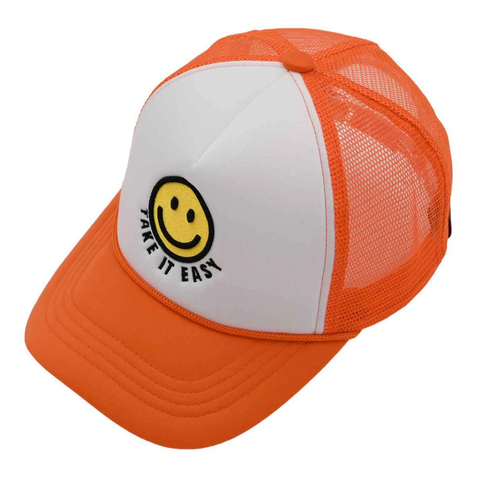 TCB01 Take It Easy Smiley Face Trucker Cap