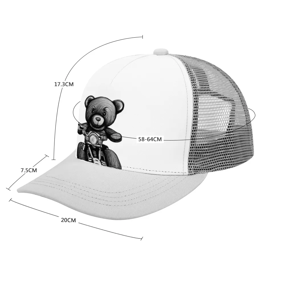 Teddy Ride Multicolor Unisex Adjustable Mesh Baseball Hat