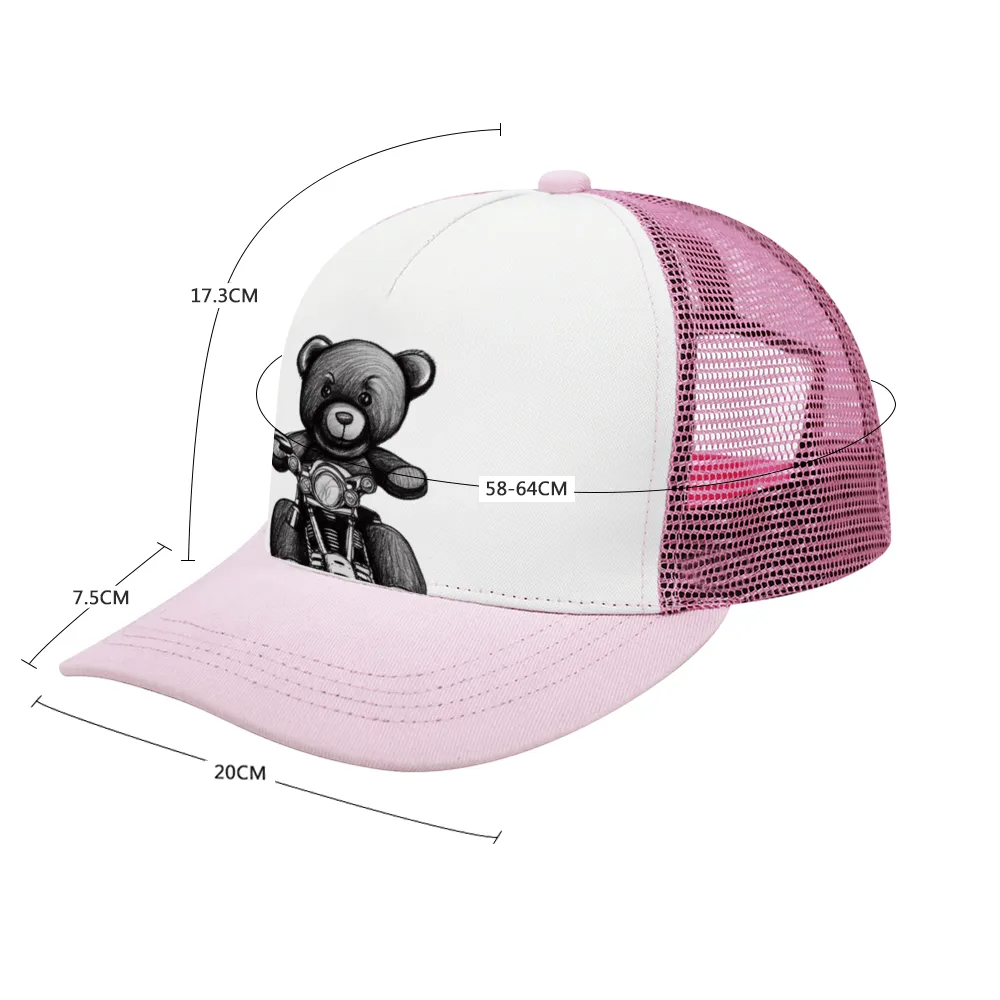 Teddy Ride Multicolor Unisex Adjustable Mesh Baseball Hat